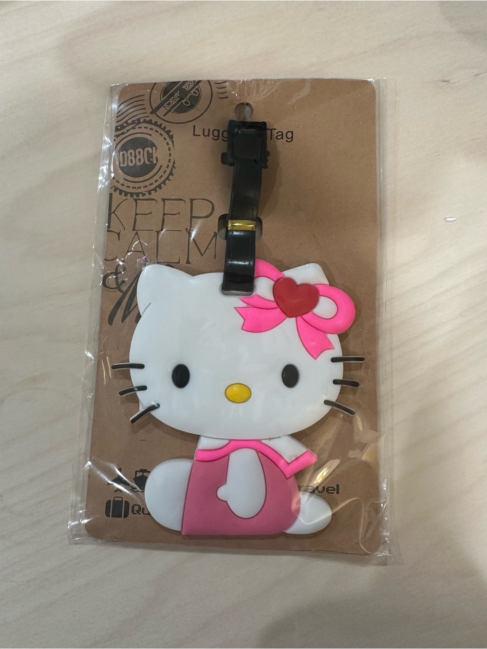 Hello Kitty in a Pink Dress Silicone Luggage Tag